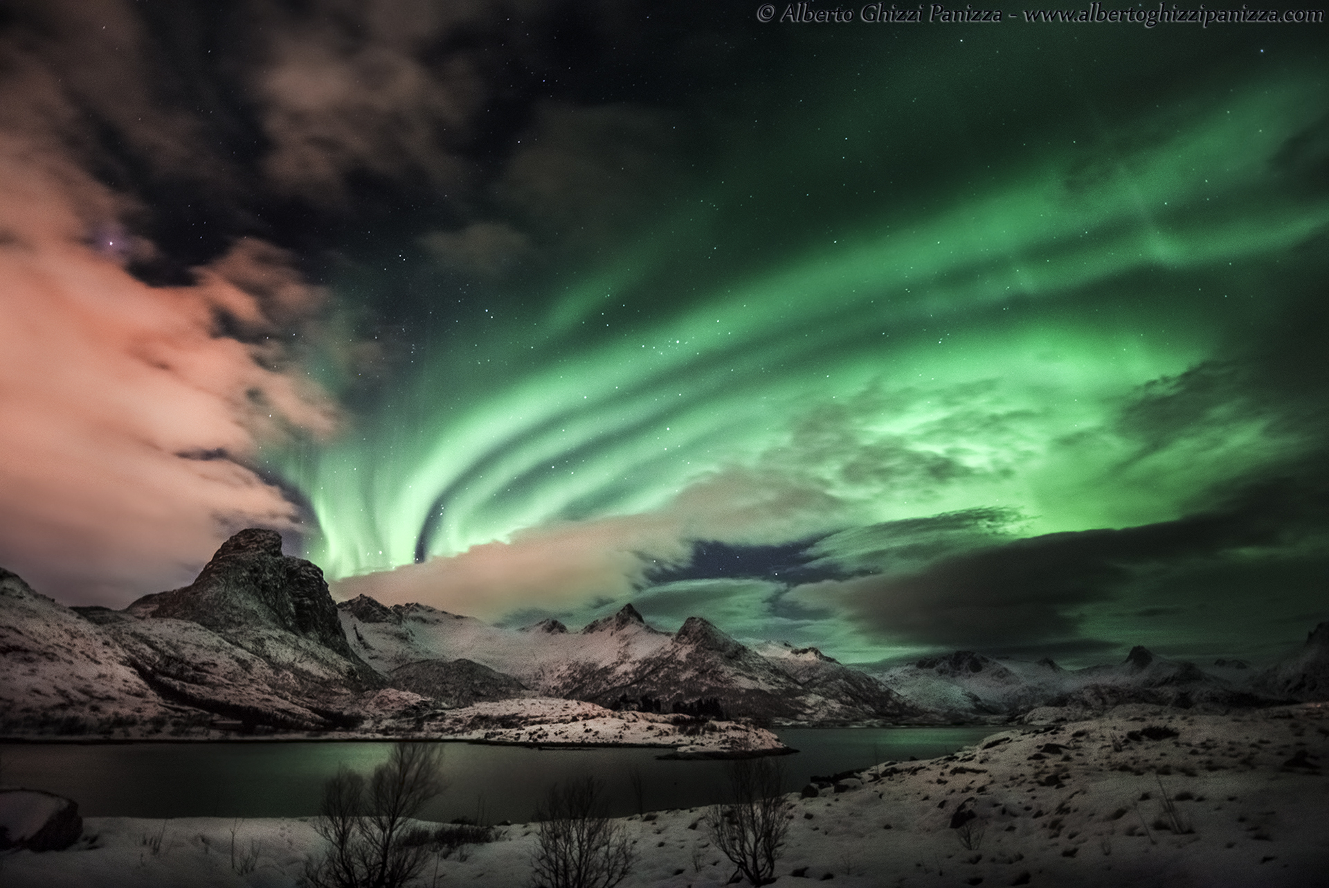 Aurora Borealis with magnetic storm