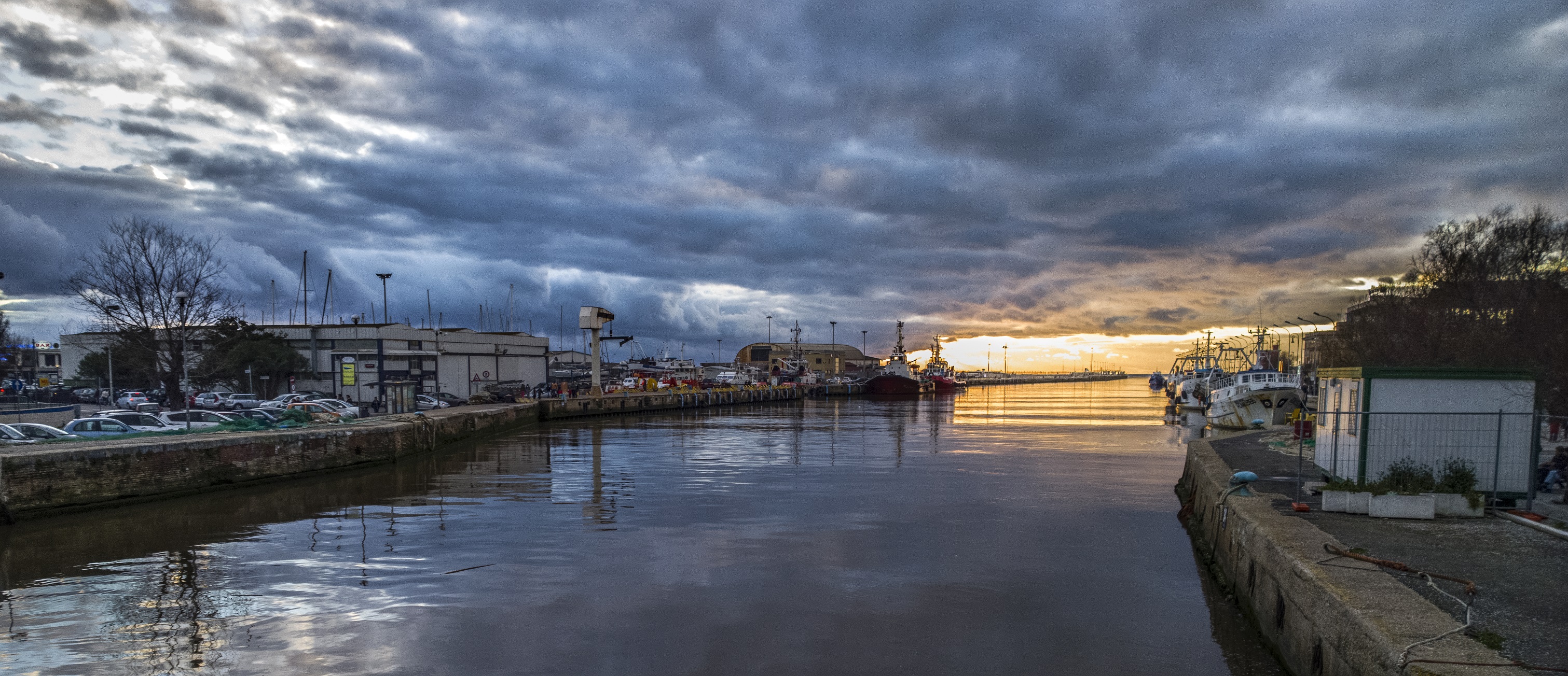 Sunset from the boardwalk in Fiumicino