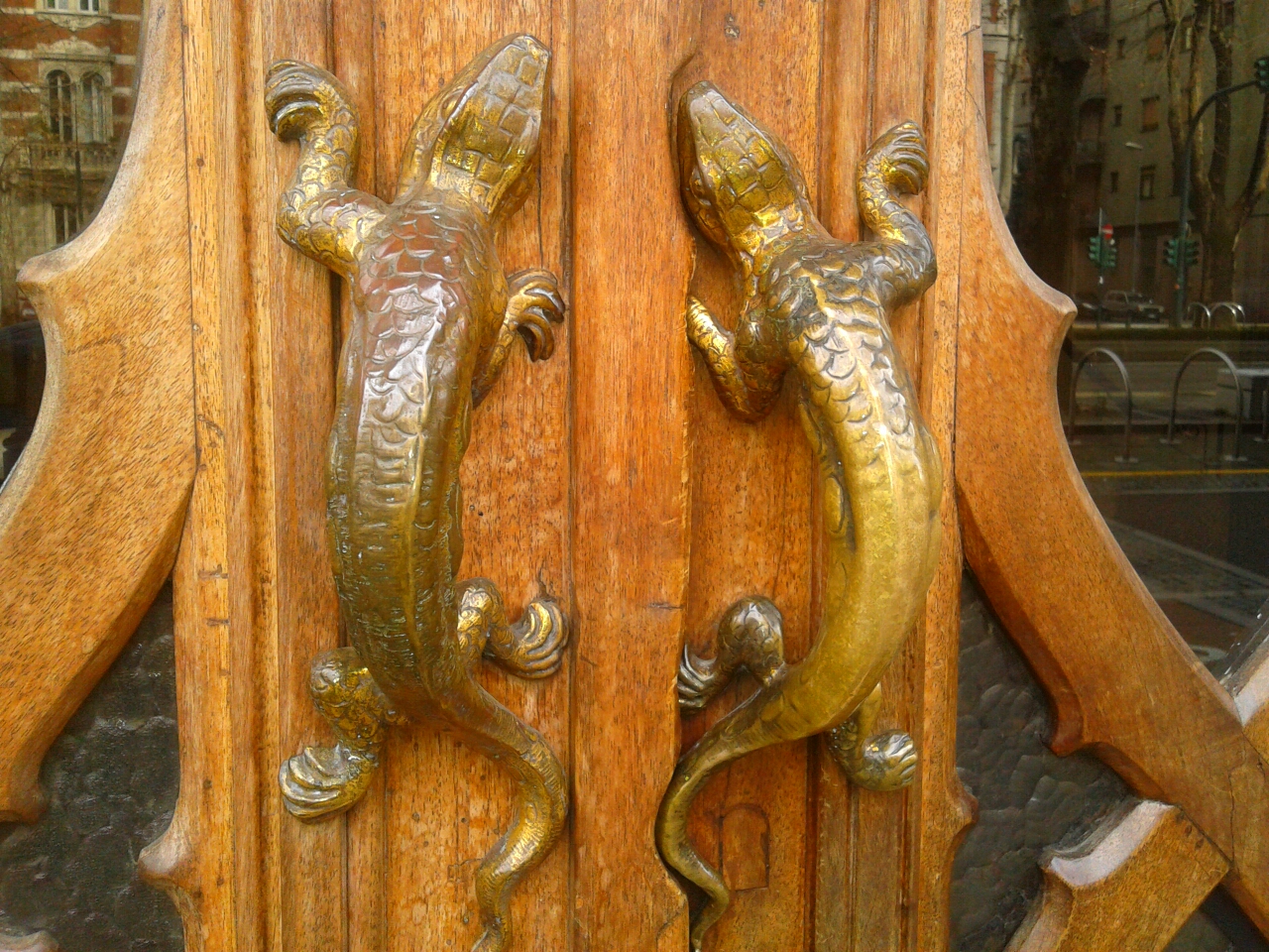 Handles on front door