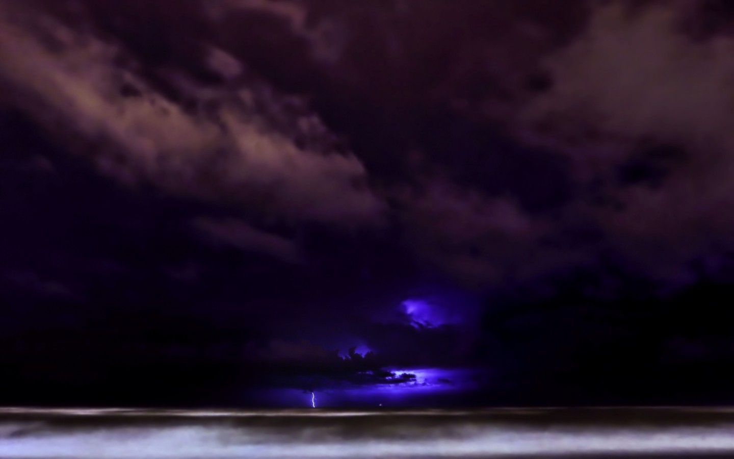 Lightning at sea