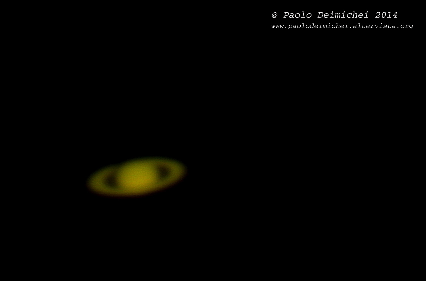 Saturn (from small telescope + webcam)