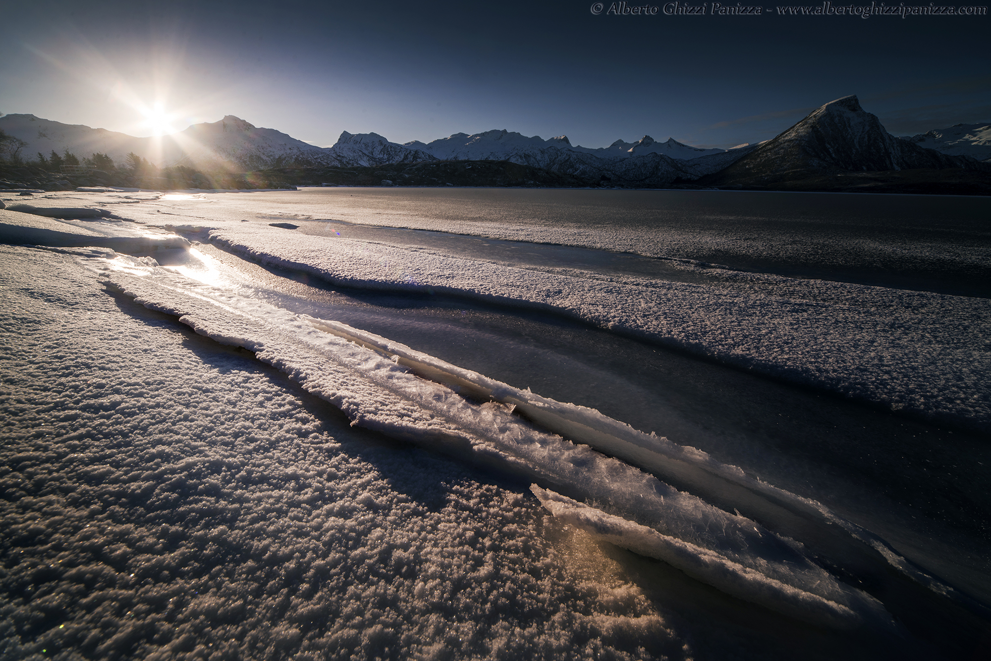 First light on the ice fjord