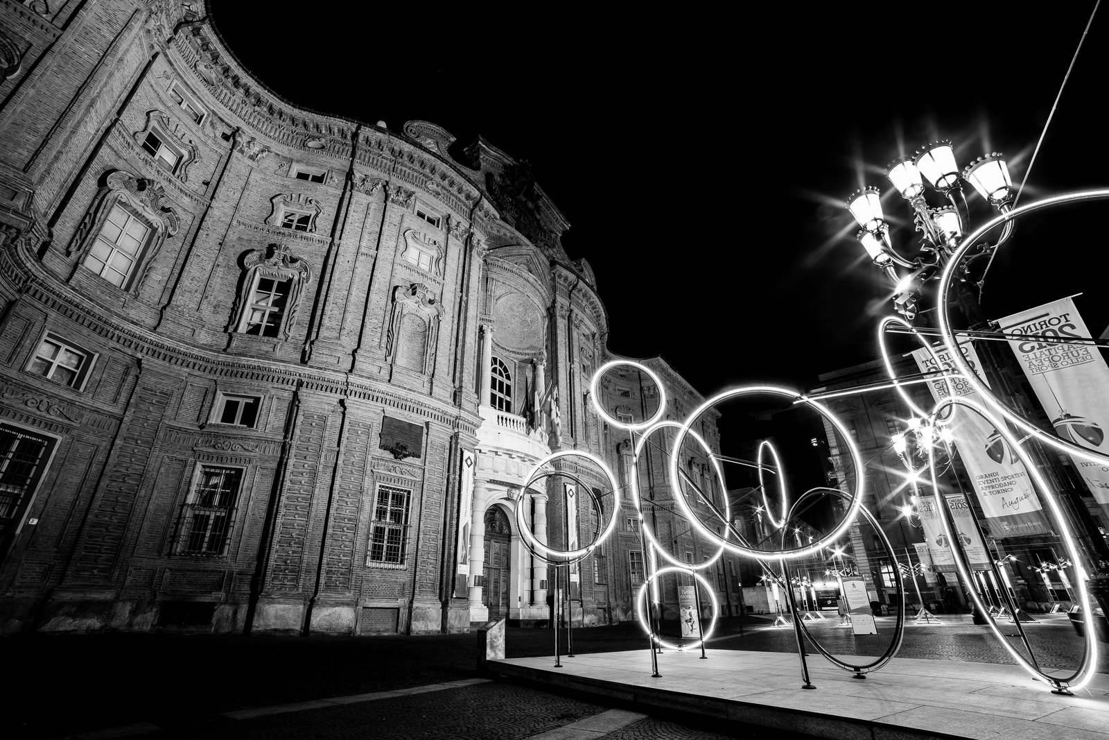 Palazzo Carignano e le luci d'artista - Torino