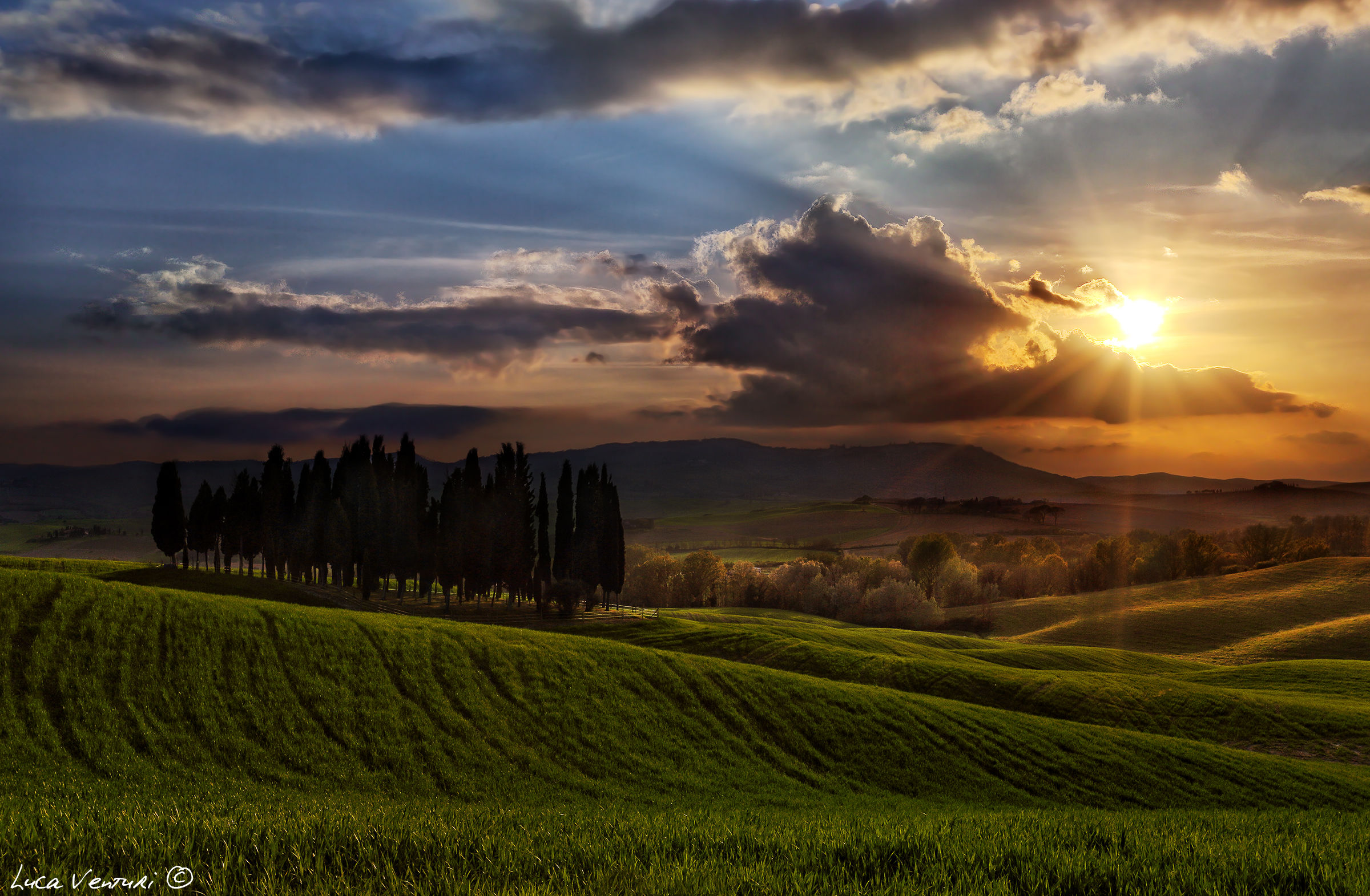 Spring Sunset Colors in the Val d'Orcia