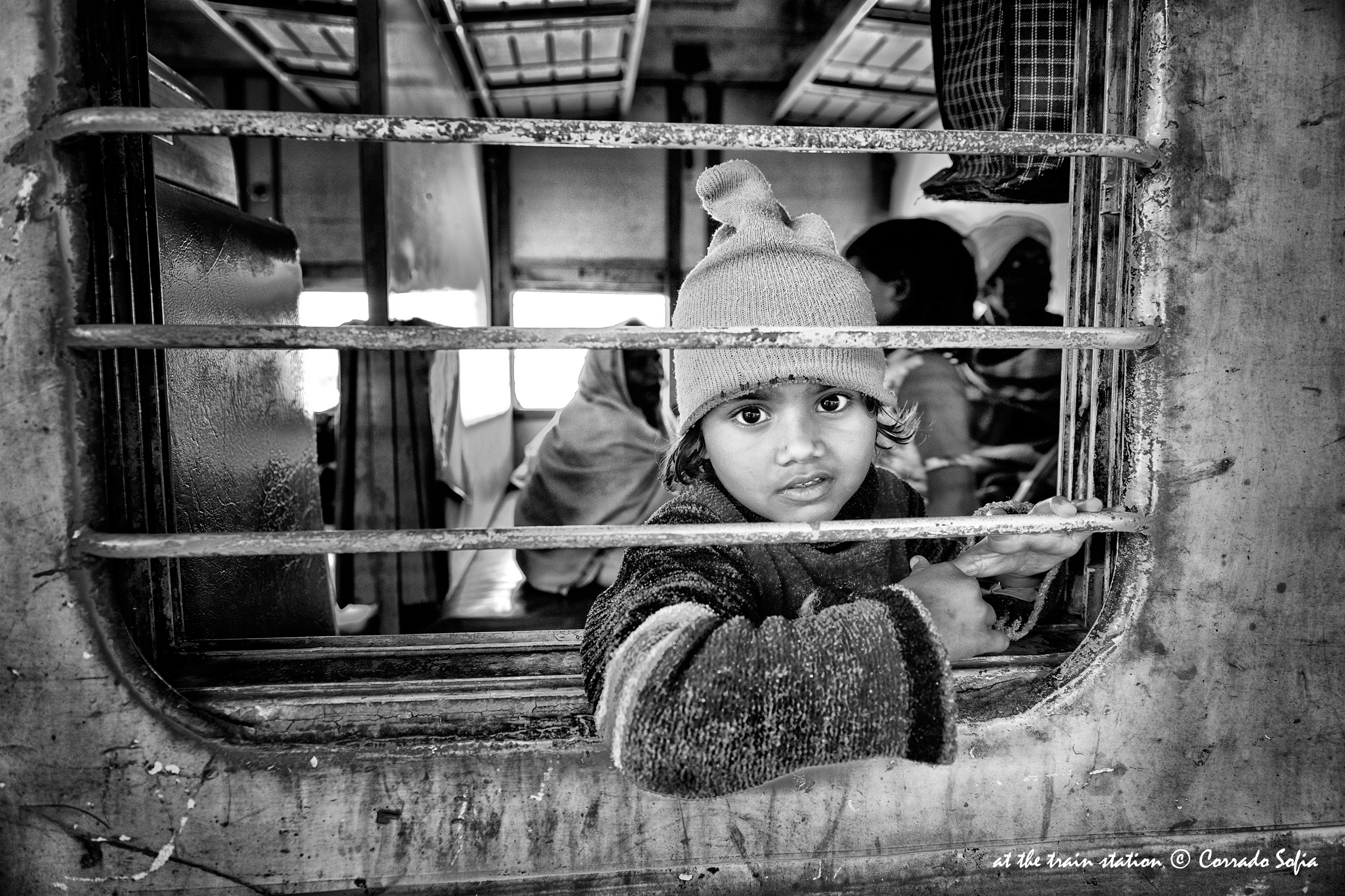 at the train station