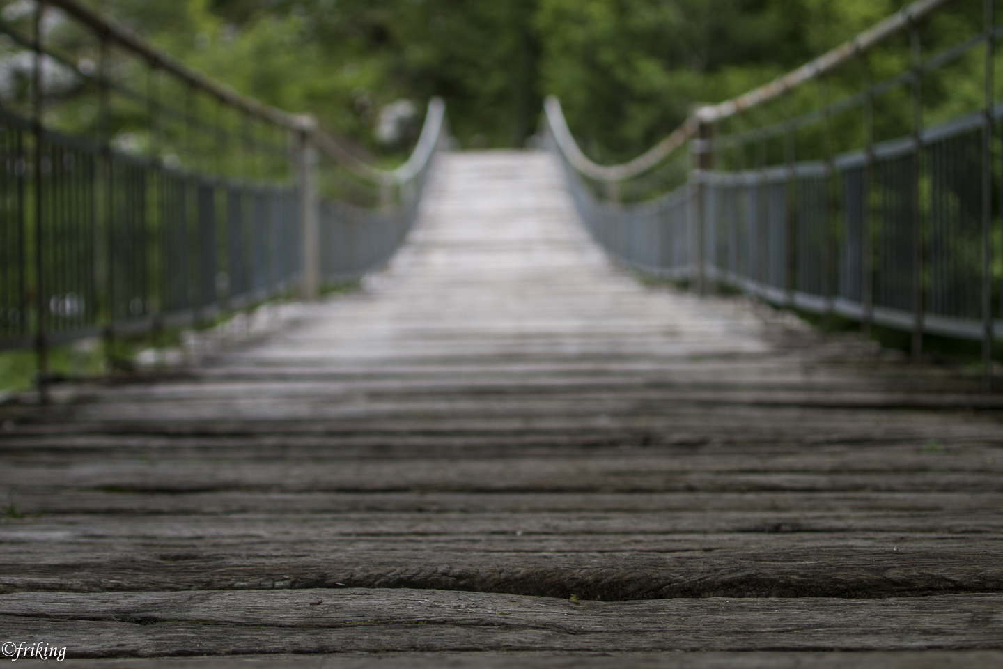 Wooden bridge on the Isonzo Slovenian