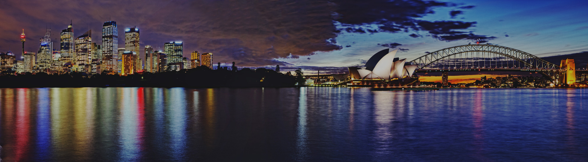 Sydney Harbour vista notturna da Mrs Macquarie's Point