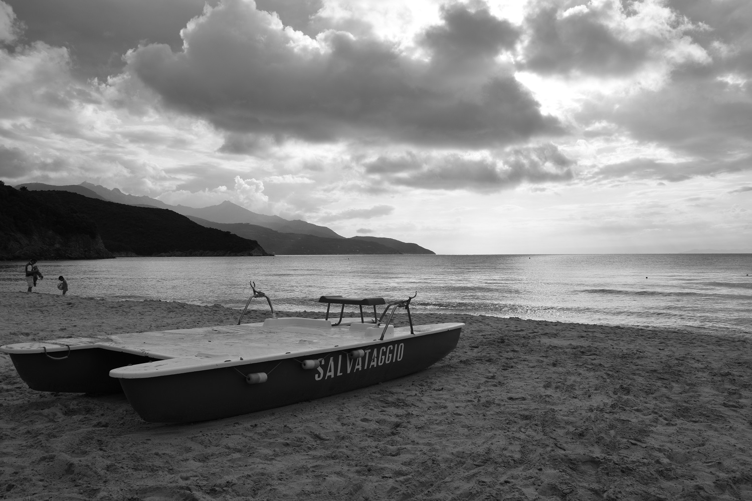 black and white sunset