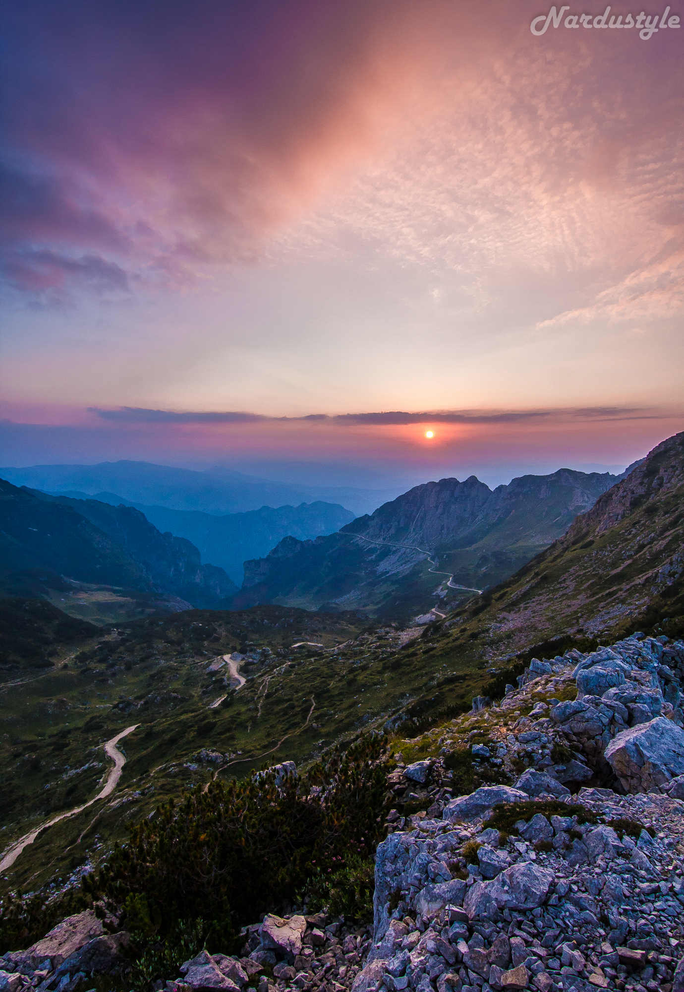 Sunrise on the return pasubio