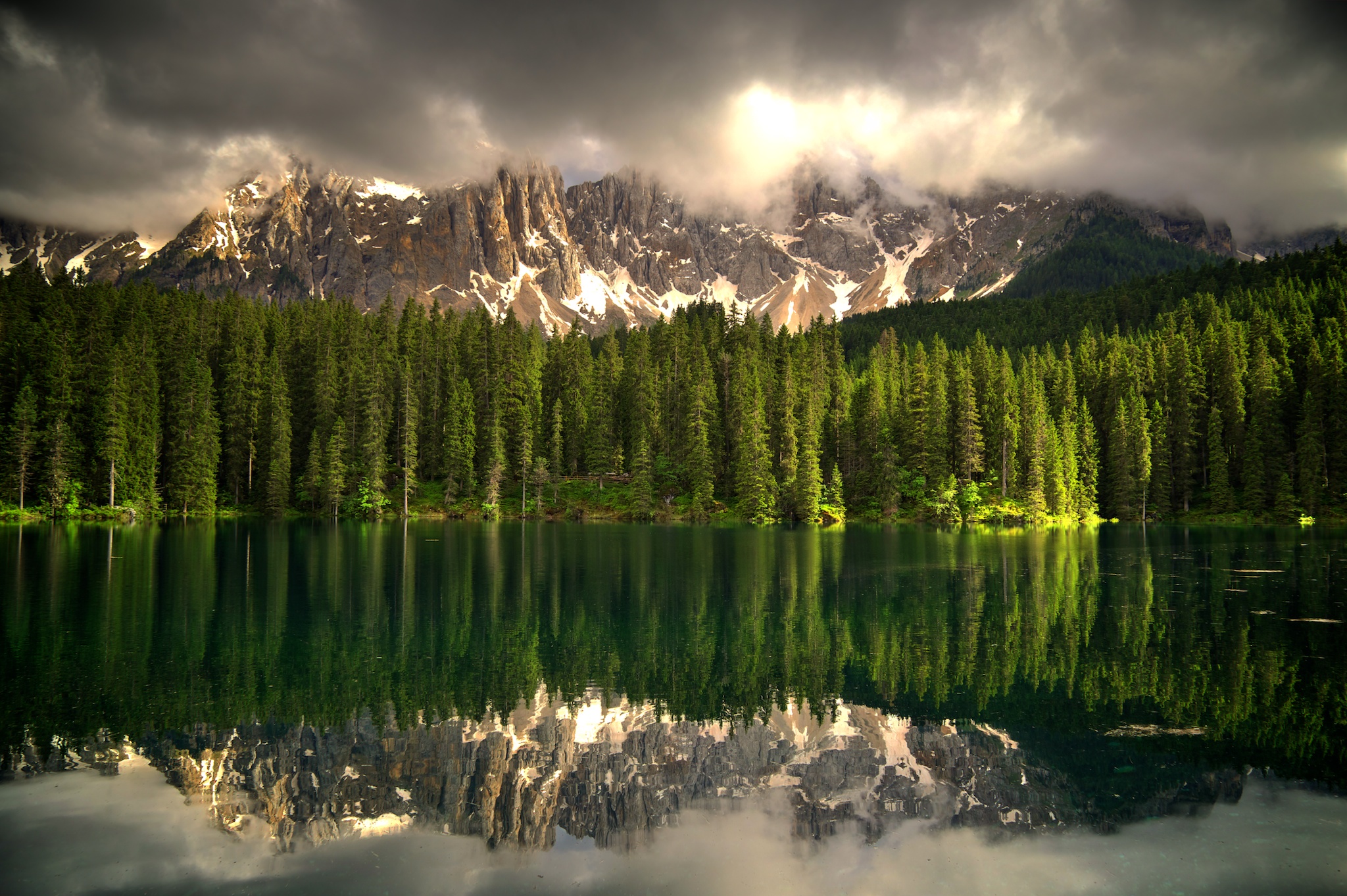 Clouds over Lake Carezza