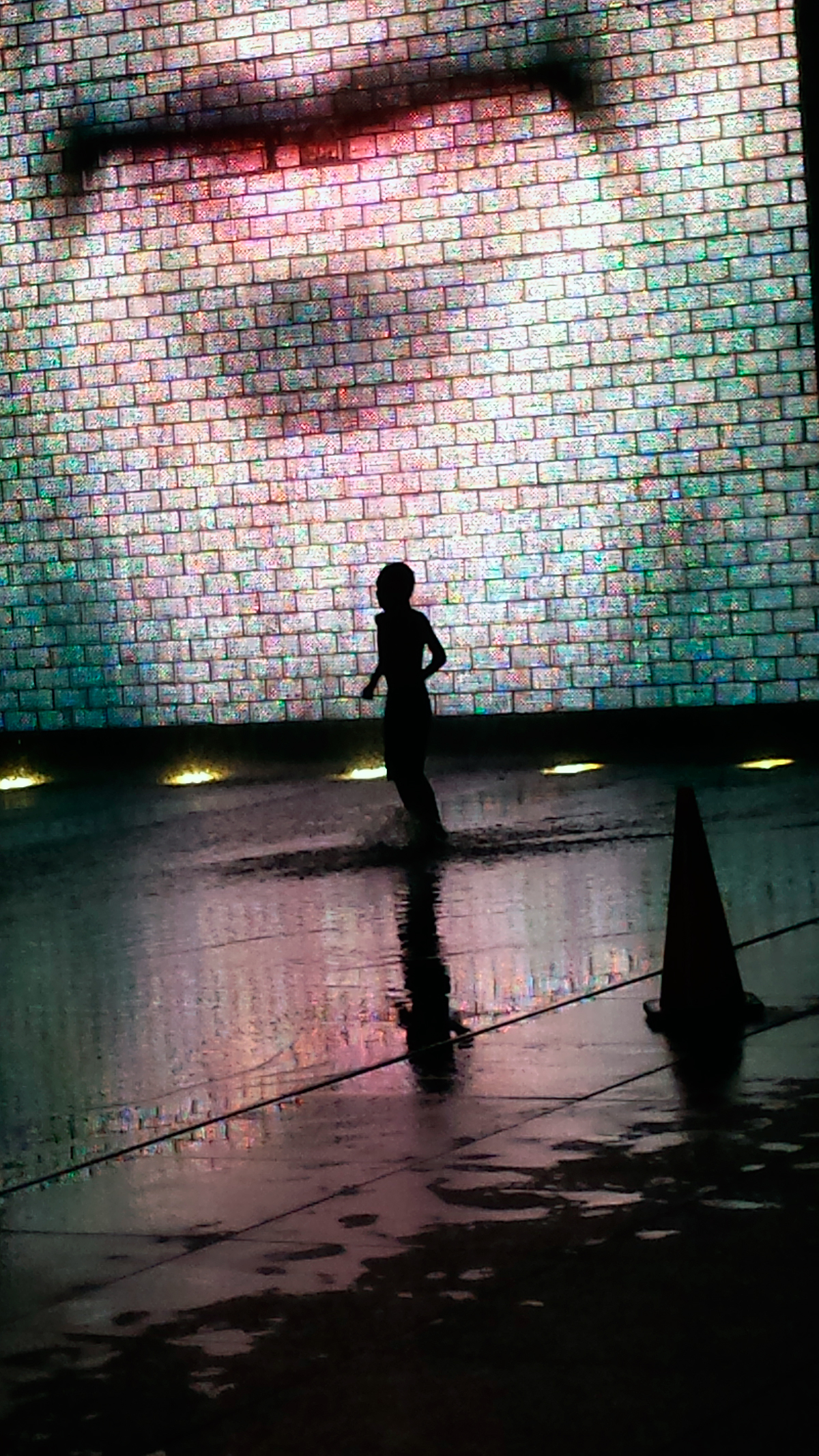running in Millennium Park ...