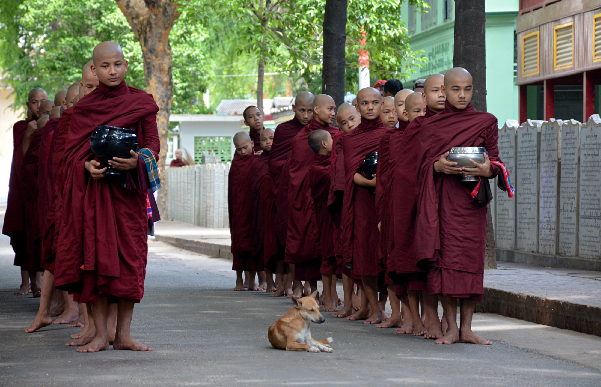 In line for the meal, with guest - Mandalay