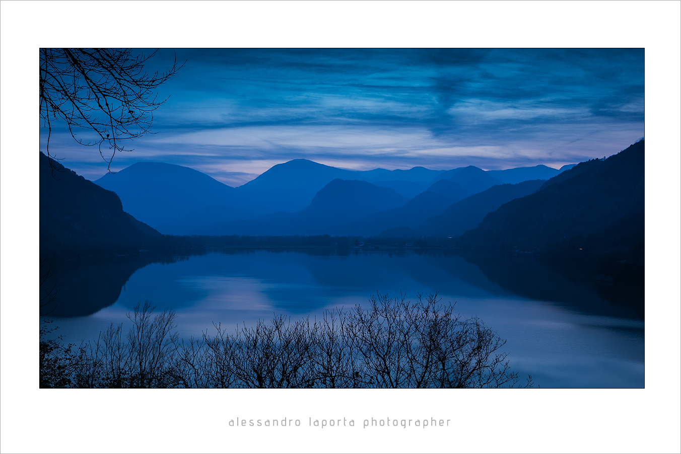 Blue hour on the Lake three municipalities
