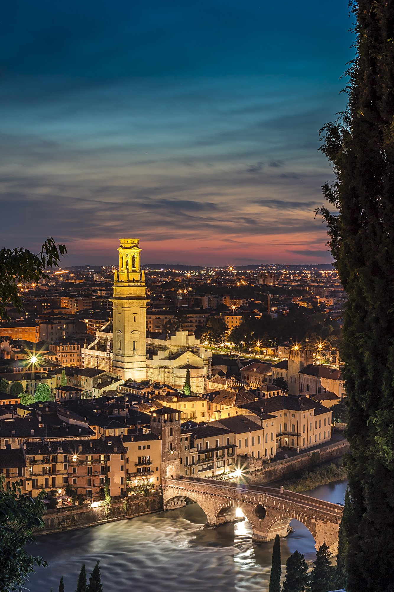 Verona, stone bridge over the Adige