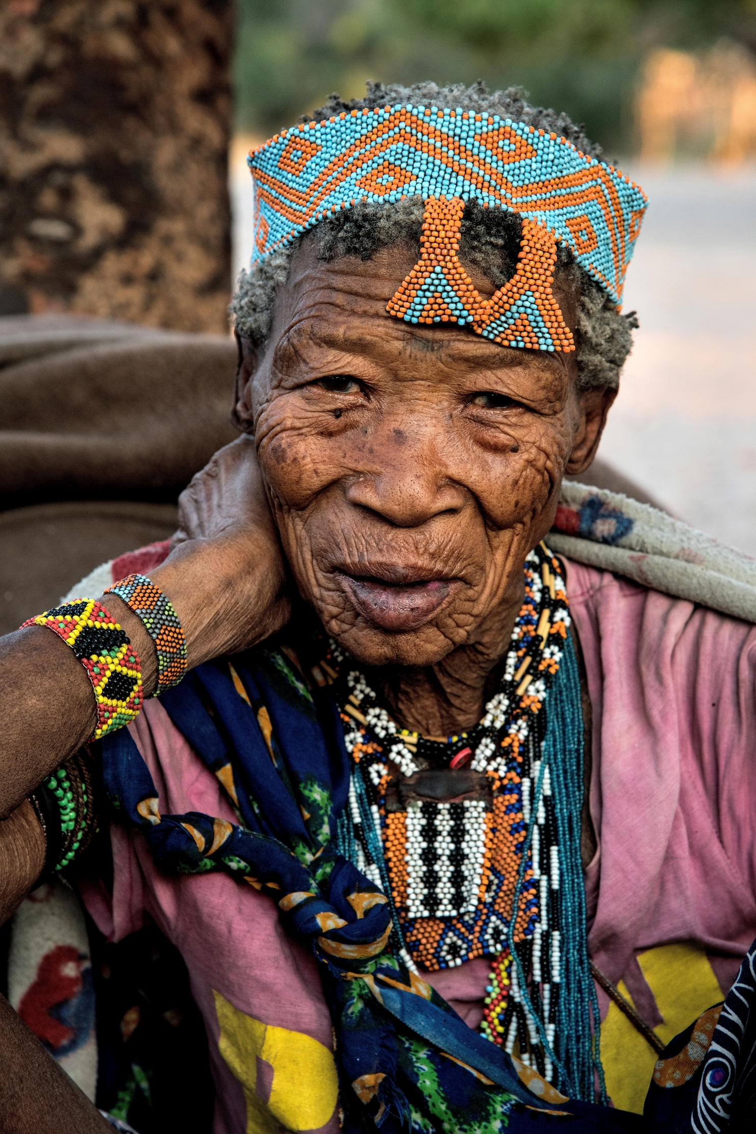 Bushmenland - Boscimane Anziana del villaggio
