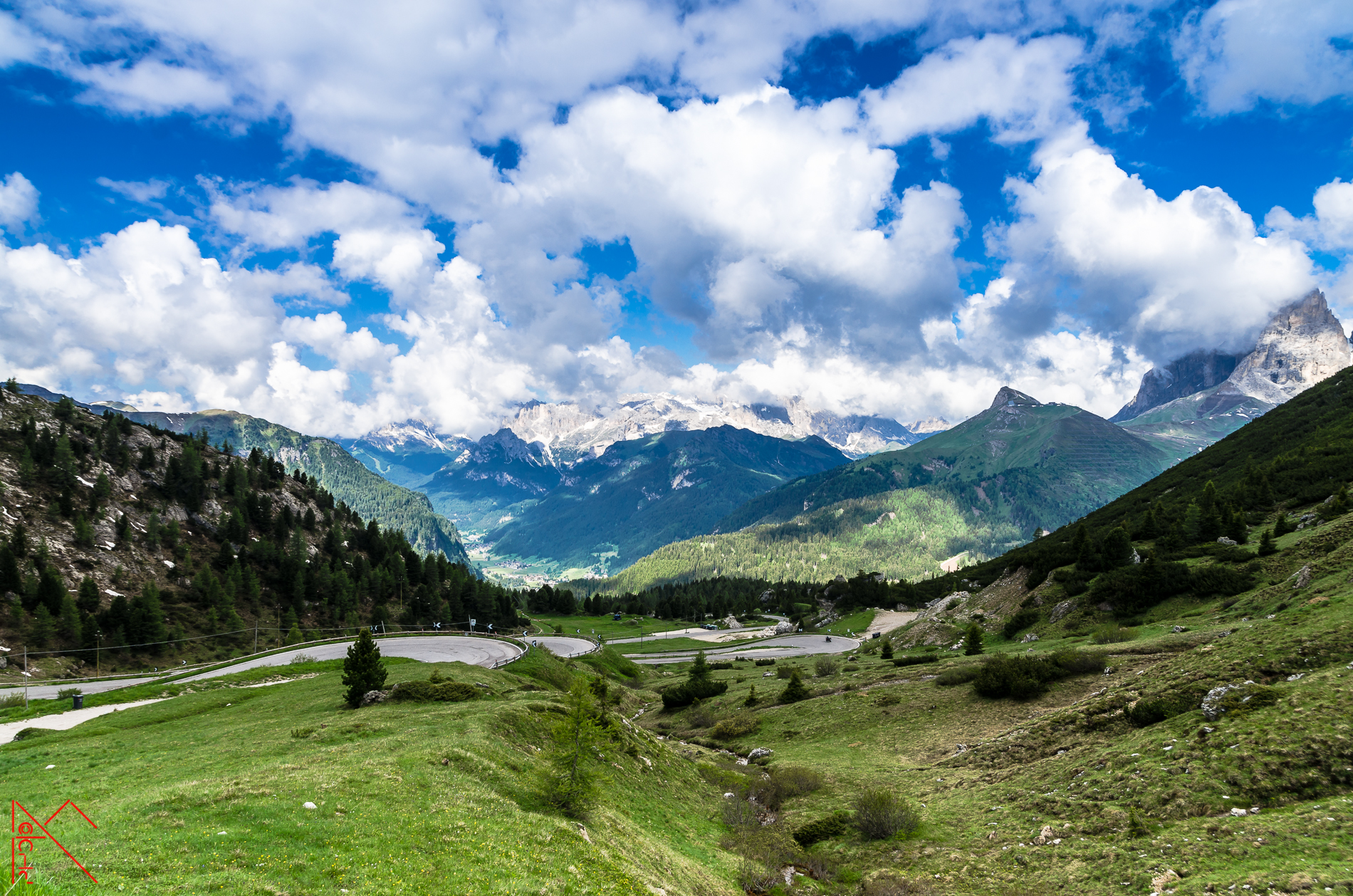 Il Catinaccio, dall'ultimo tornante del Pordoi