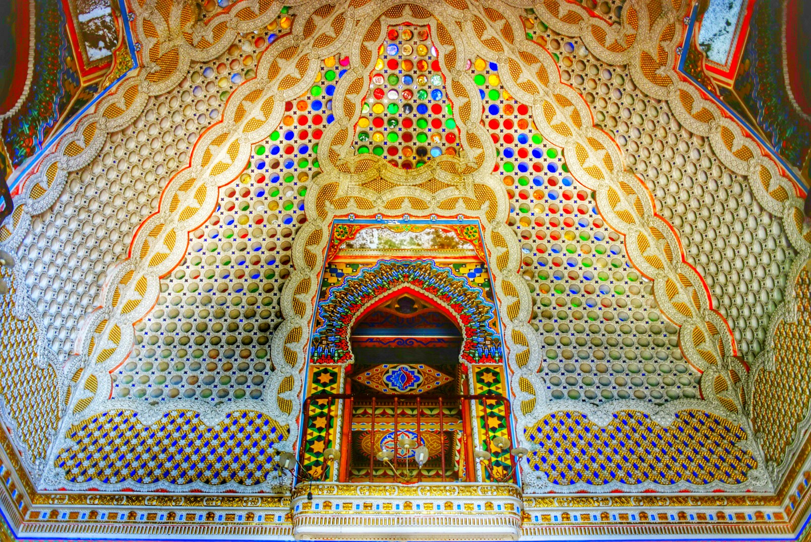 Rich stained-glass ceiling